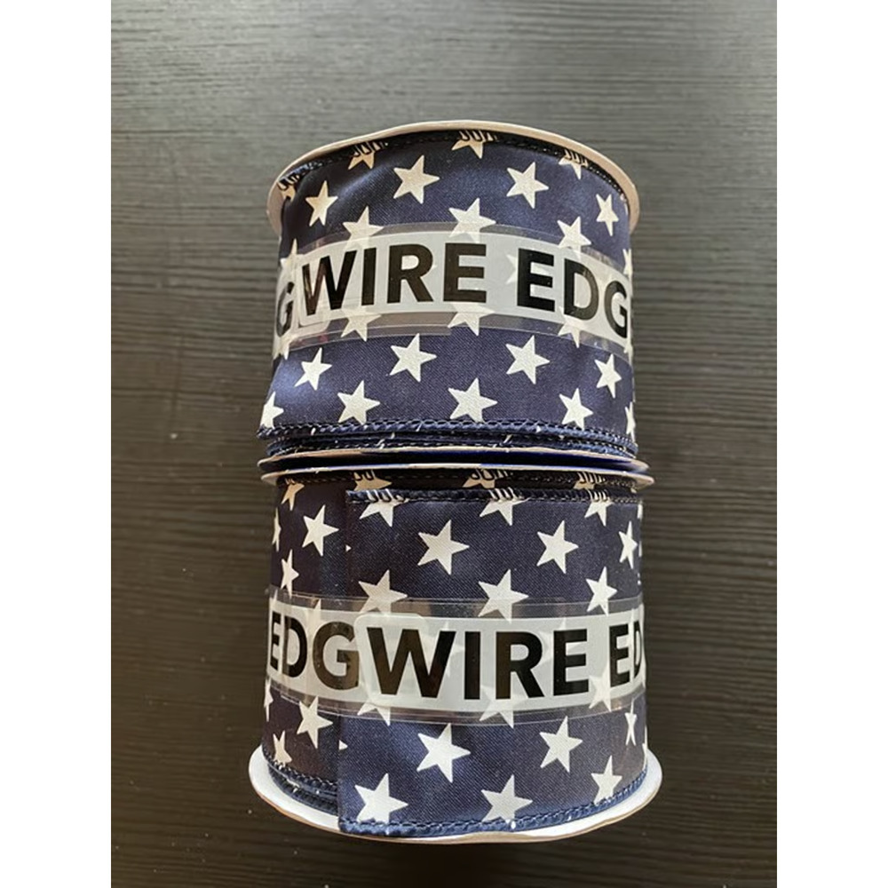 Two Spools Place&Time Patriotic Ribbon Black & White Stars for 4th of July Decor